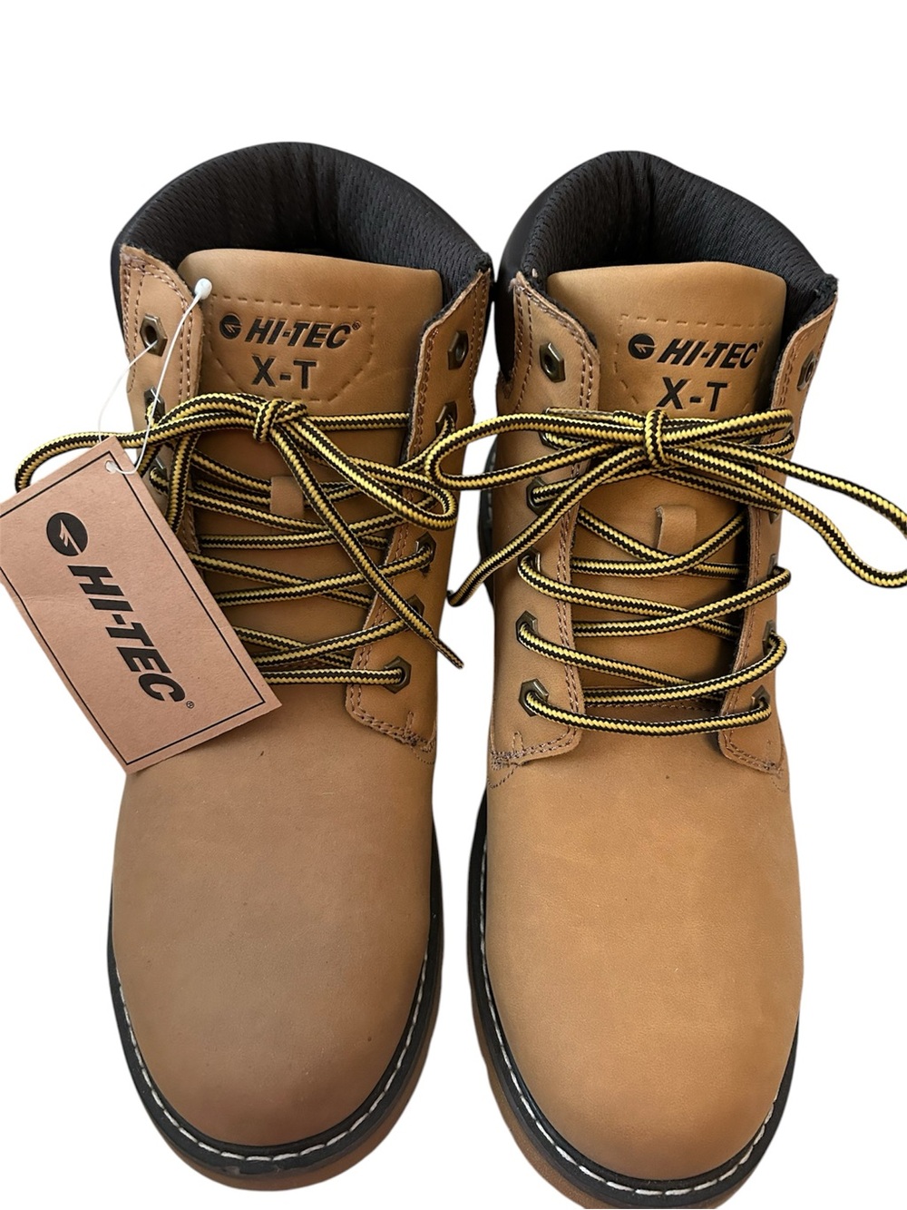Hi-Tec X-T Men's Tan Work-Style Boots with Black Collar